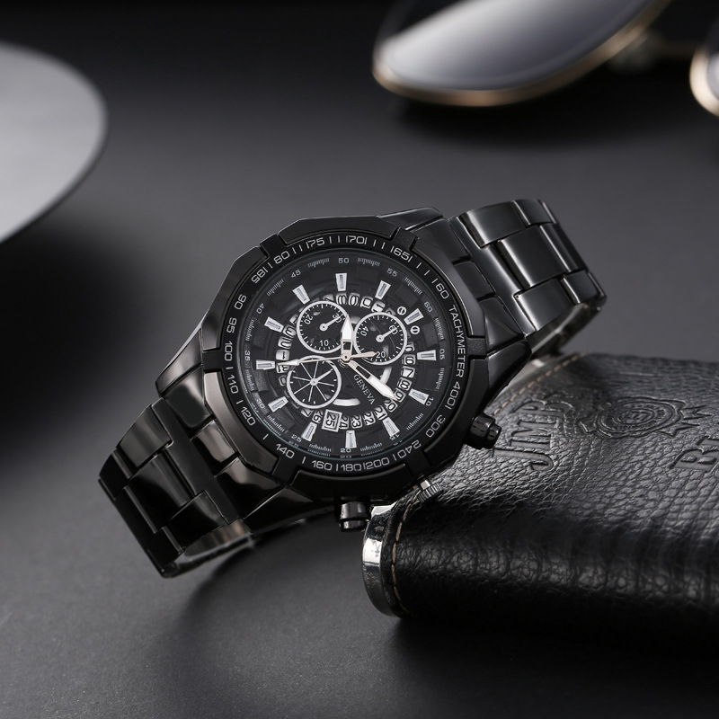 Men's Watches Non Mechanical Watch Set Men's Fashion Casual Steel Band Quartz Watch + Versatile Bracelet 3pcs/set_voghion.com