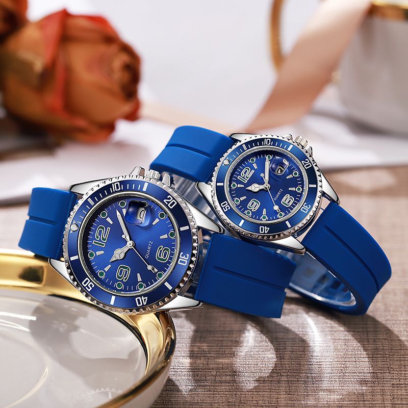 Couple Fashion Sports Green Water Ghost Leisure Silicone Student Quartz Watch Life Waterproof_voghion.com