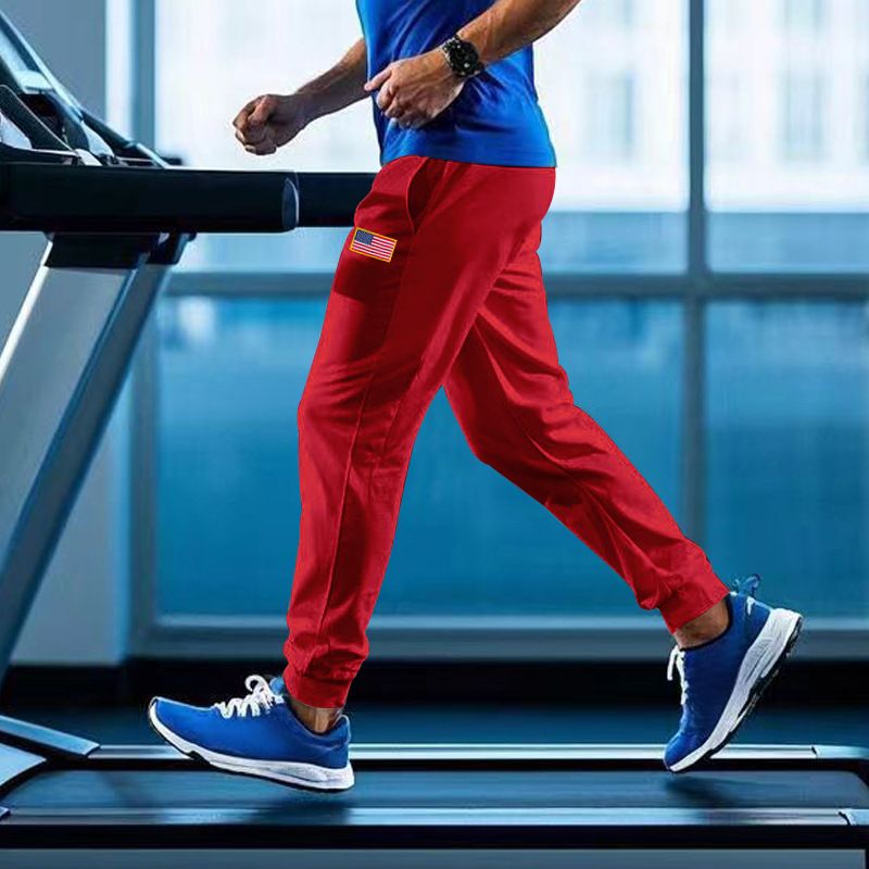 Calça de moletom masculina folgada, estilo americano, estilo casual, simples, com cordão, para o Dia da Independência, da Cross Border Independent Station, primavera e outono_voghion.com
