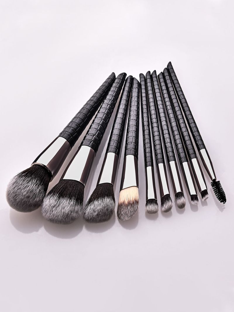 10-teiliges Make-up-Pinsel-Set, Krokodilmuster, Grundierungspinsel, Lidschattenpinsel, Wimpernpinsel, Make-up GUJHUI_voghion.com