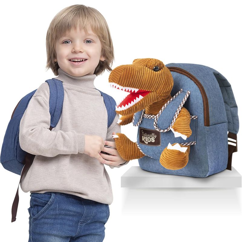 Kanner Schoultasch Denim Dinosaurier Rucksack ofnehmbar Grondschoul Schüler Spillschoul léif Cartoon Rucksack_voghion.com