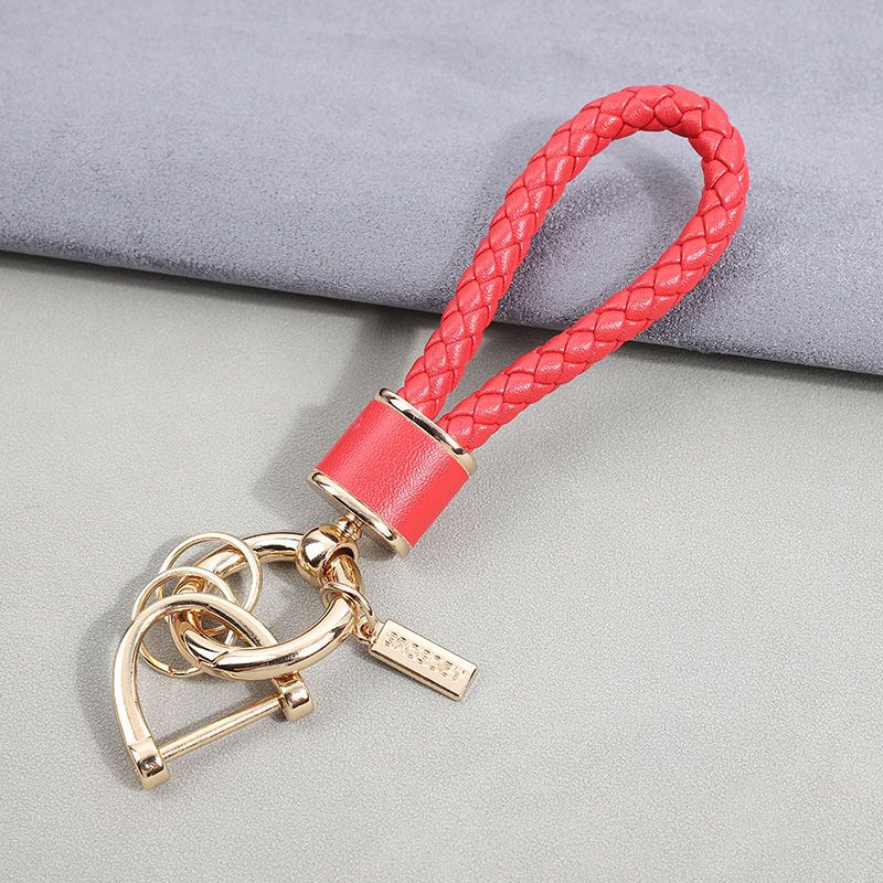 Car Key Chain Pendant Women's Men's High End Personality Creative Braided Leather Car Key Chain Cute Ins Internet Celebrity_voghion.com