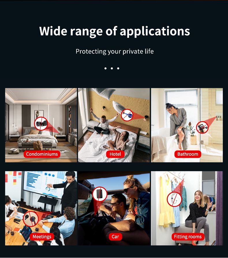 Détecteur de caméra T09 - Protection anti-photographie furtive, anti-enregistrement, anti-pistage - Détecteur de transmission de signal multifonctionnel_voghion.com