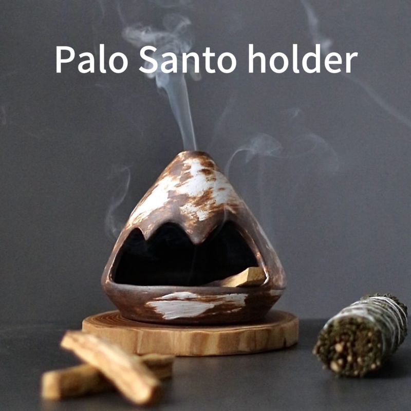 Peruanischer Palo Santo Halter Brenntablett Salbeiständer Keramik Weihrauchbrenner Diffusor_voghion.com