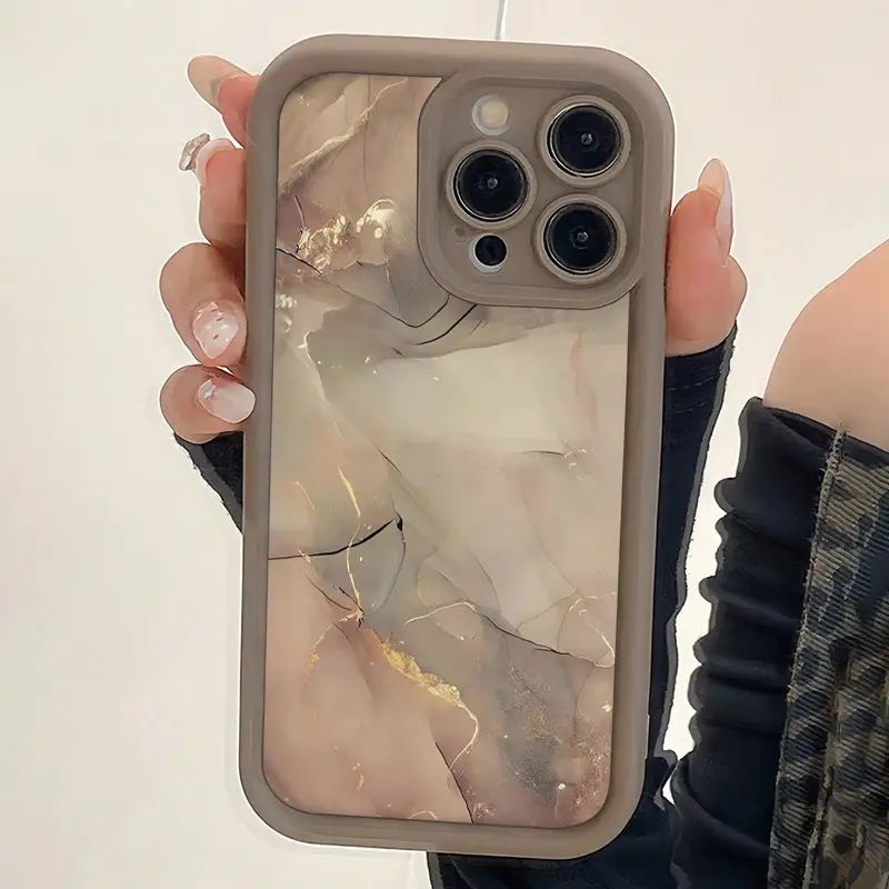 Mermer Bataklık Desenli Baskılı Mat Telefon Kılıfı IPhone 16 15 14 Pro Max 16E 13 12 Pro 11 15 Plus X XS XR 7 8 Yumuşak Kapak_voghion.com