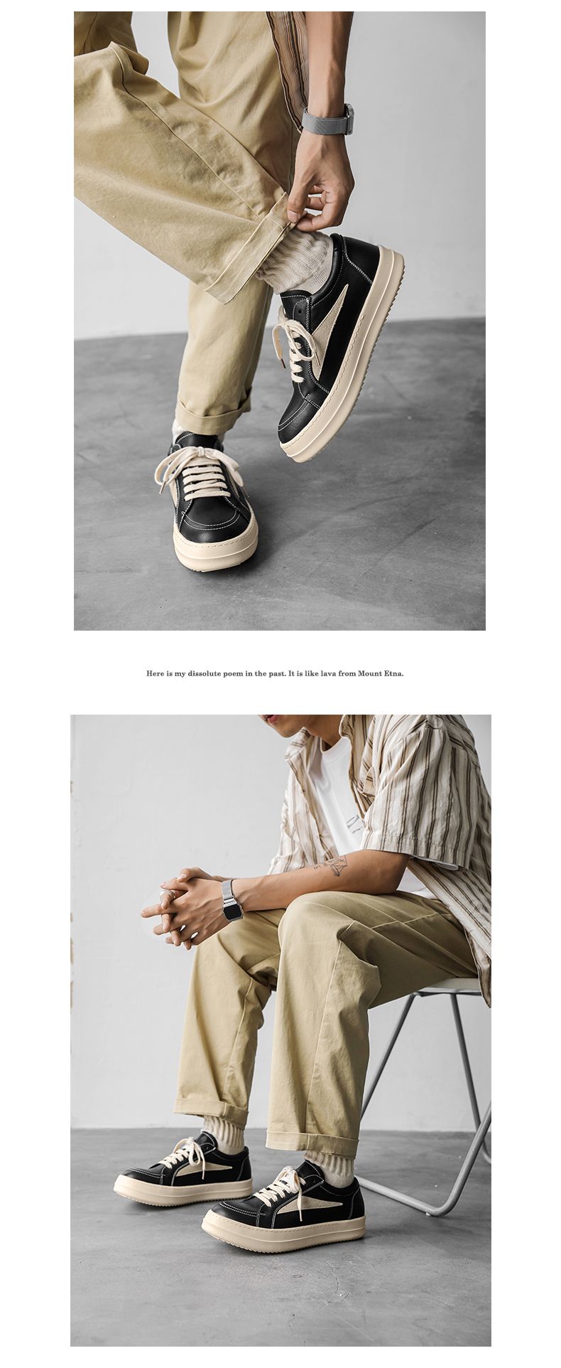 Cleanfit Trendy Ro Inverted Triangle Sneakers Men's Casual German Training Couple Warped Normcore Big Head Derby Shoes_voghion.com