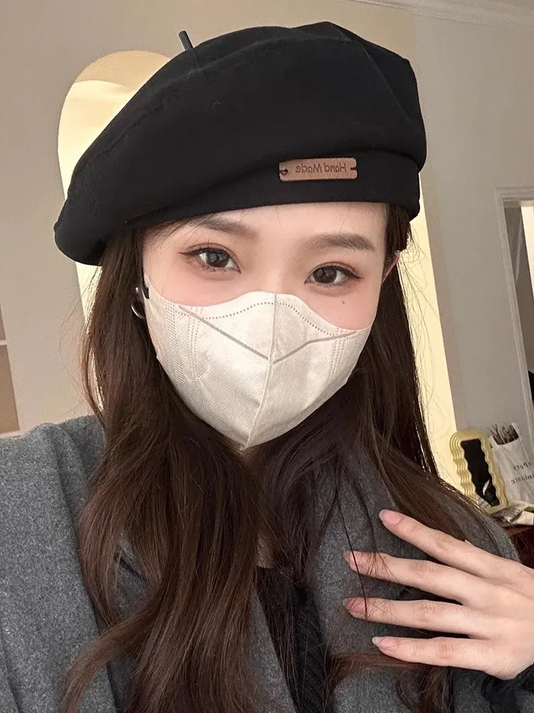 Neuheiten Herbst Winter Neue süße kühle leichte Wollmützen Mode Britischer Künstlerstil Retro Vielseitige Baskenmützen für Frauen_voghion.com