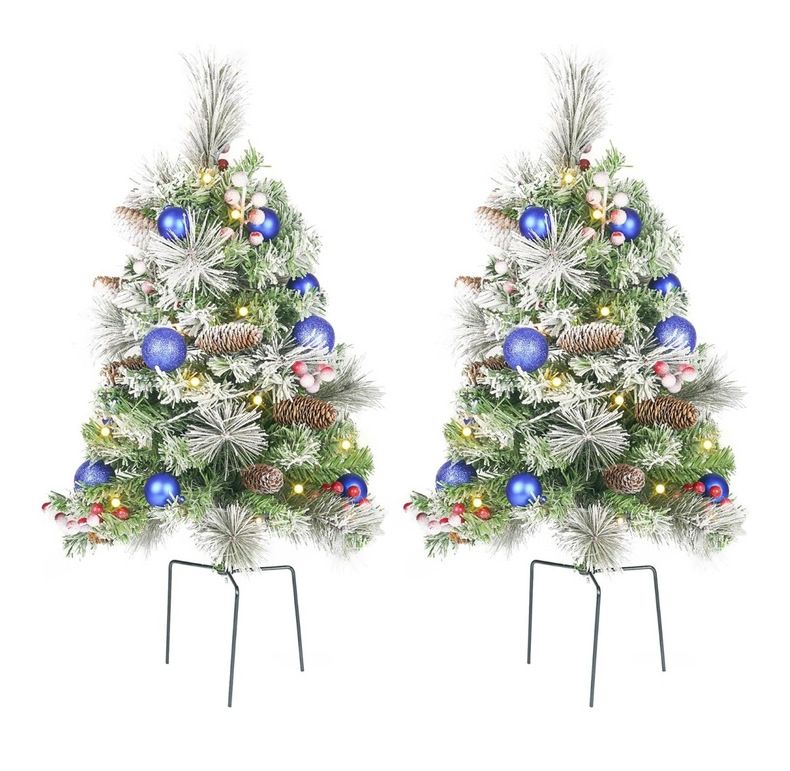 Paletto luminoso per albero di Natale in PVC da 76 cm per decorazioni da giardino, spiaggia e cortile – Decorazione festiva con luci colorate_voghion.com
