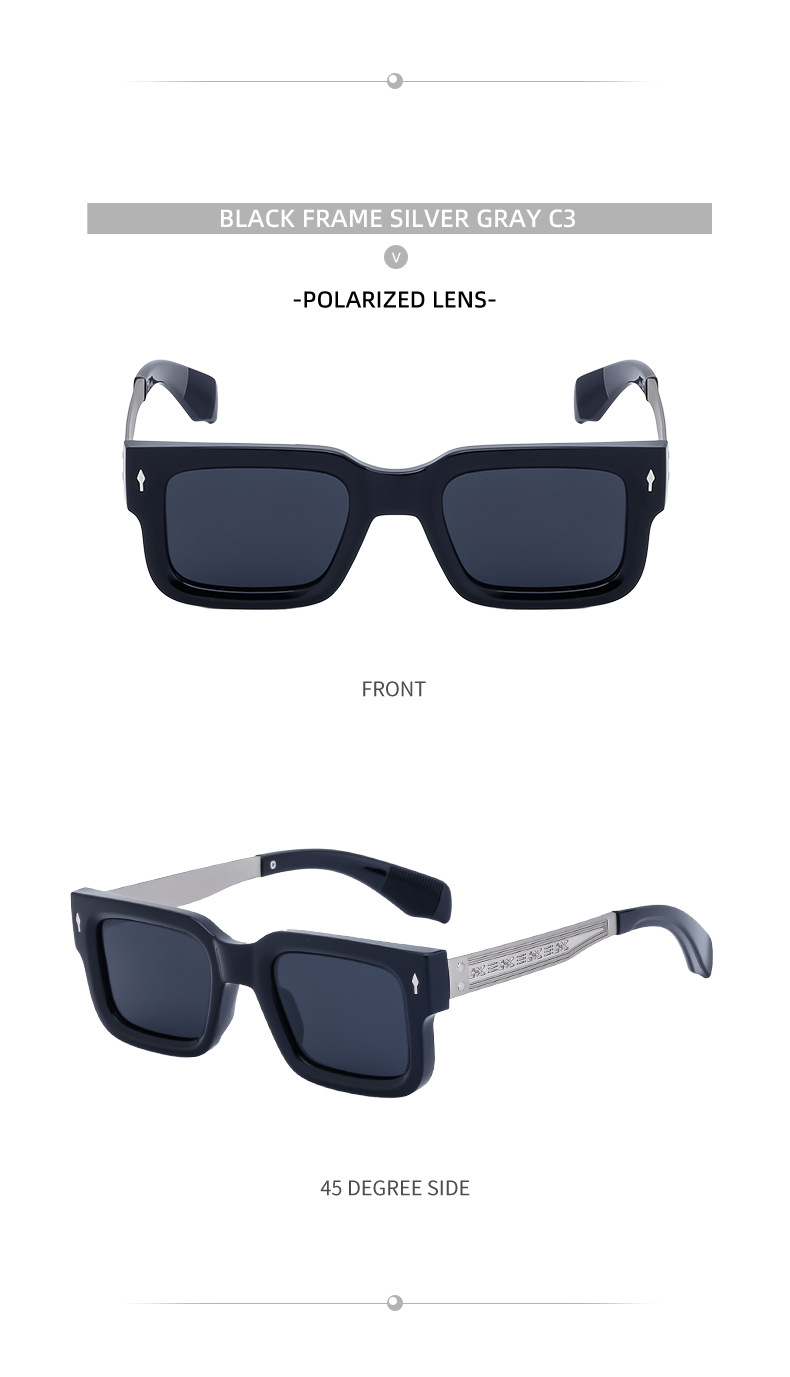 Óculos de sol polarizados vintage Óculos de sol masculinos da moda_voghion.com