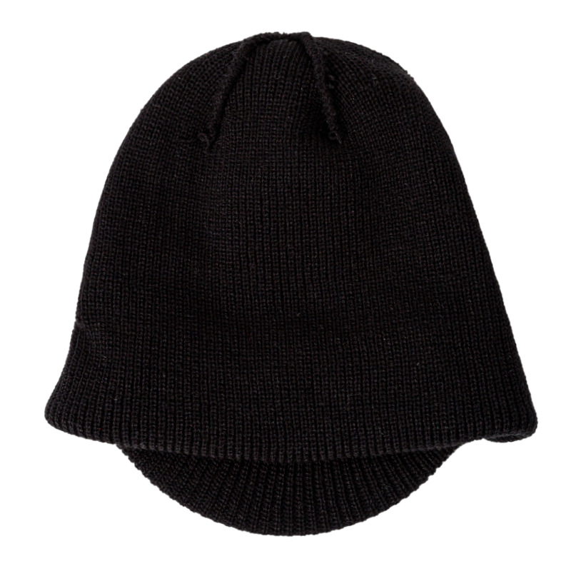 Neue Strickmütze mit kurzer Krempe für Herren, Herbst und Winter, warm, gepolstert, bestickte Charaktere, großes Stirnband, locker_voghion.com