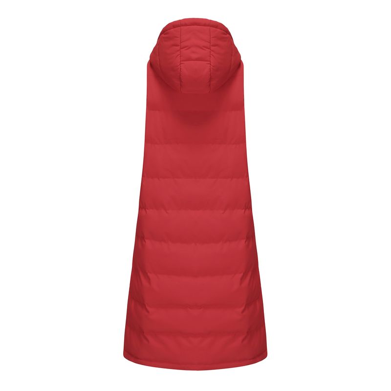 Women's Long Sleeveless Hooded Vest With Zip Front, Quilted Padded Jacket For Winter, Casual Outerwear In Solid Colors_voghion.com