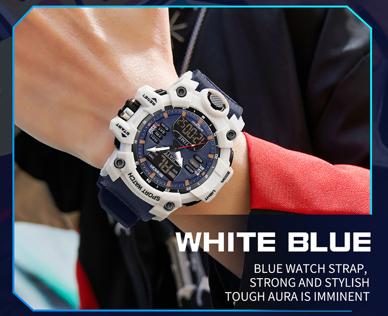 Orologi da uomo con luce verde, orologio elettronico con sveglia, multifunzione, orologio da uomo alla moda, impermeabile e antiurto, orologio trasparente._voghion.com