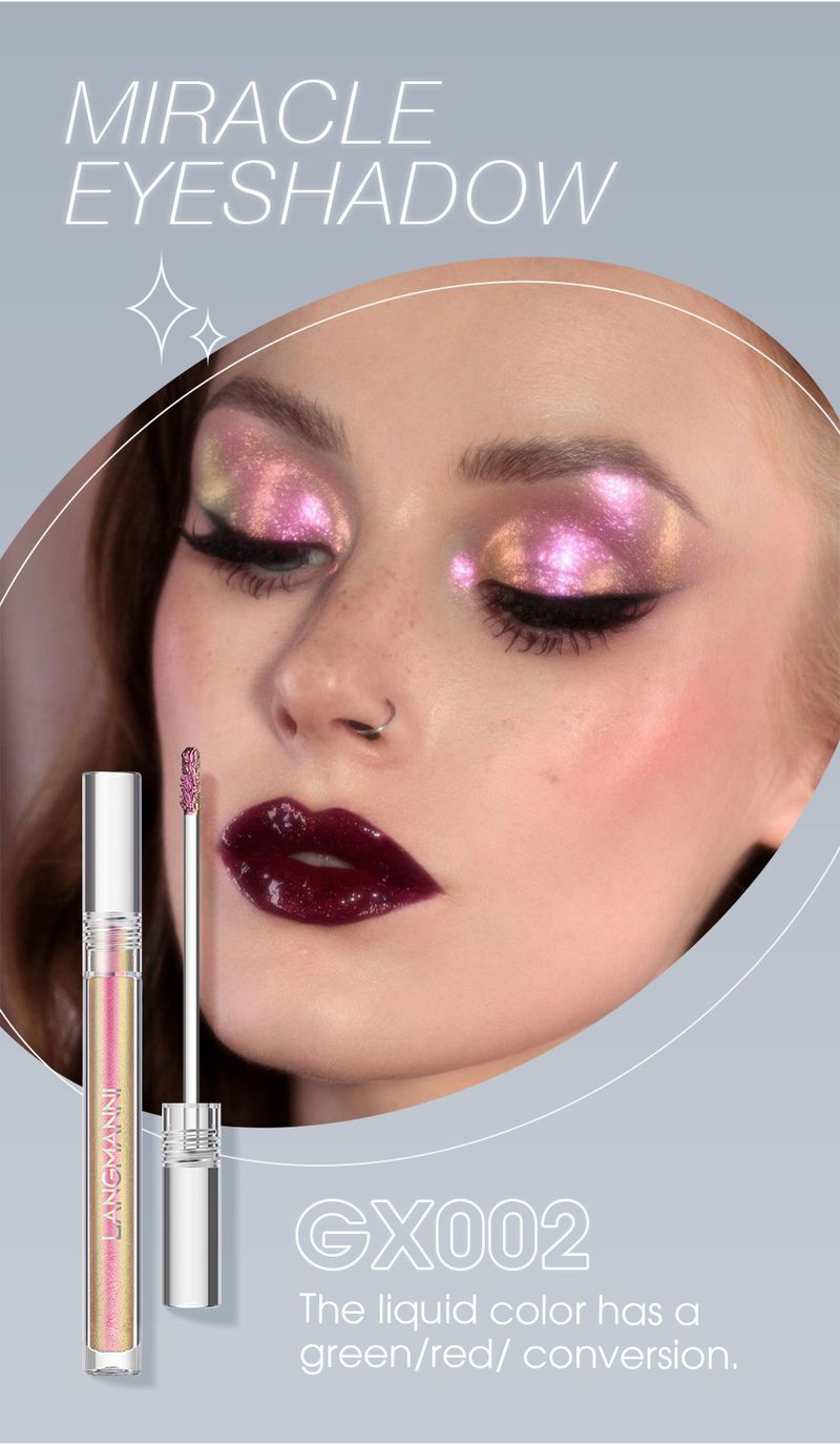 Paleta de sombras de ojos líquidas Chameleon Aurora Metallic Diamond Shiny Eyeshadow Palette pigmentada de larga duración Maquillaje cosmético_voghion.com