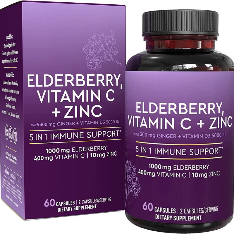 2 Stück zusammen verpackt. Grenzüberschreitender Export. 120 Holunderbeerenkapseln._voghion.com