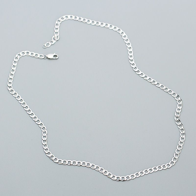 Collana cubana YHN078 S Sier Ins in metallo stile hip-hop con personalità a strati e catena semplice_voghion.com