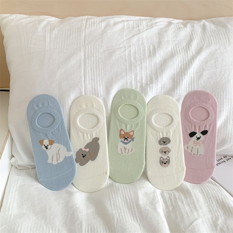 Women's & Men's Cotton No Show Socks With Cute Animal Patterns, Seamless Comfort, Breathable & Anti-Slip For Daily Wear_voghion.com