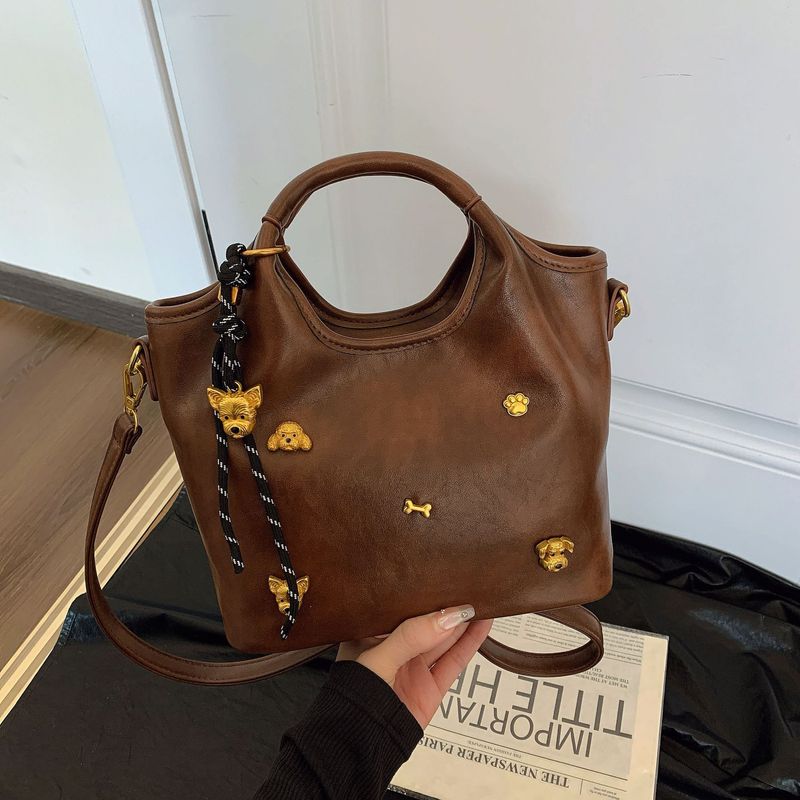 Spring And Summer New Simple Fashion High-end Handbag Puppy Basket Women's Tote Large Capacity Shoulder Bag_voghion.com