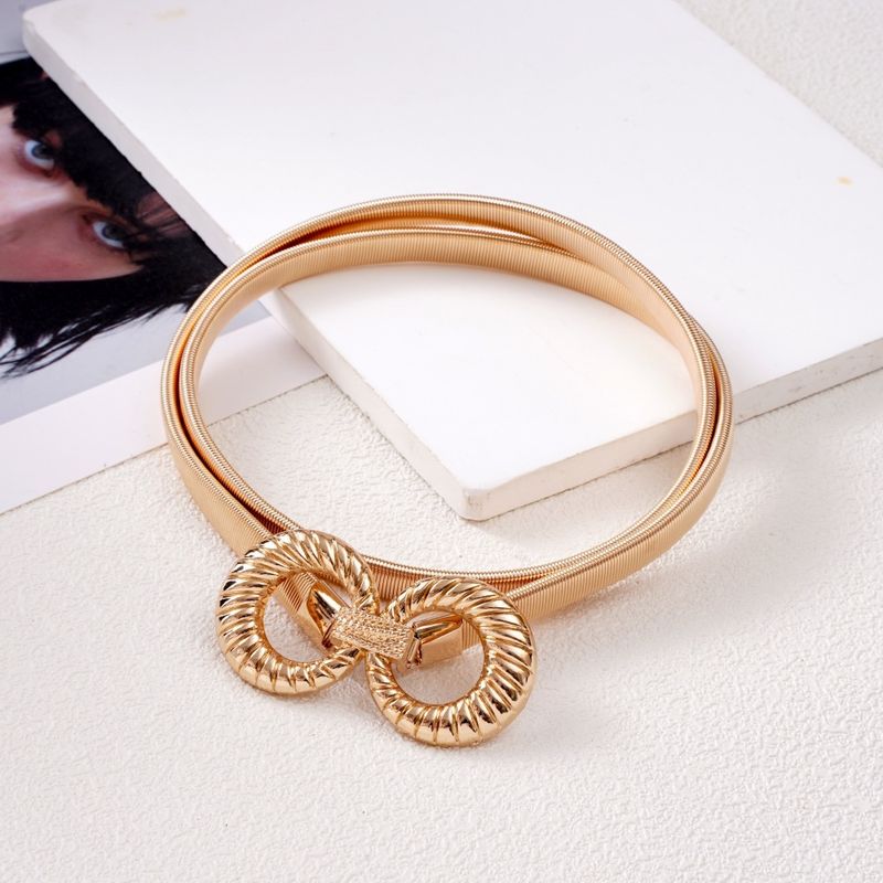 Catena elastica a molla con fibbia a doppio anello in metallo da donna per abiti e cappotti, decorazione semplice ed elegante per la vita_voghion.com