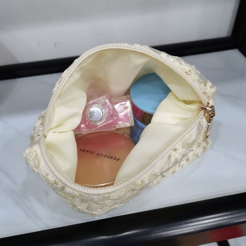 Bolsa de lona para estudantes, pequena bolsa branca de malha estilo coreano com flor, grande capacidade, axila, fada de verão_voghion.com