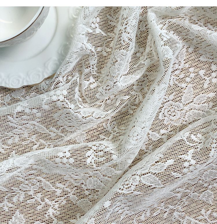 Elegant Lace Table Runner & Furniture Cover – Non-Slip, Dust-Proof – Modern Boho Home Decor (60×60 To 60×300cm, White/Beige)_voghion.com