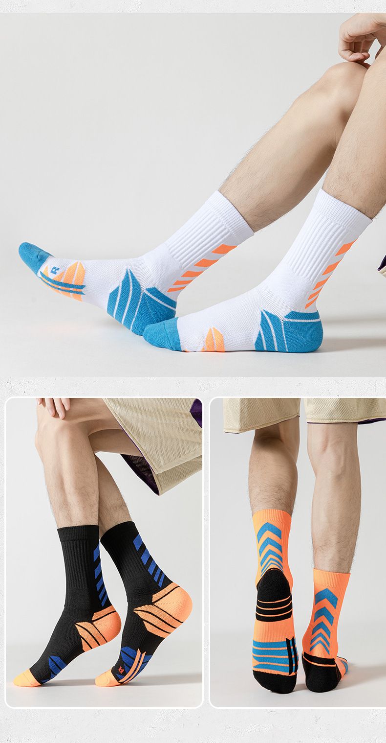 Calzini da donna, calzini da basket professionali, estivi, traspiranti, con fondo in asciugamano, spessi, da combattimento, di media lunghezza, per allenamento sportivo d'élite_voghion.com