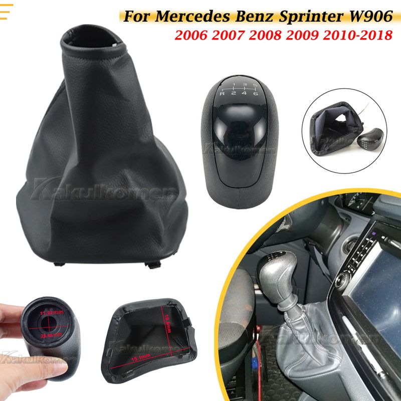 Per Mercedes Benz Sprinter W 906 W906 2006-2018 PU Pelle Auto Pomello del Cambio Cuffia Leva Copertura Custodia Accessori_voghion.com