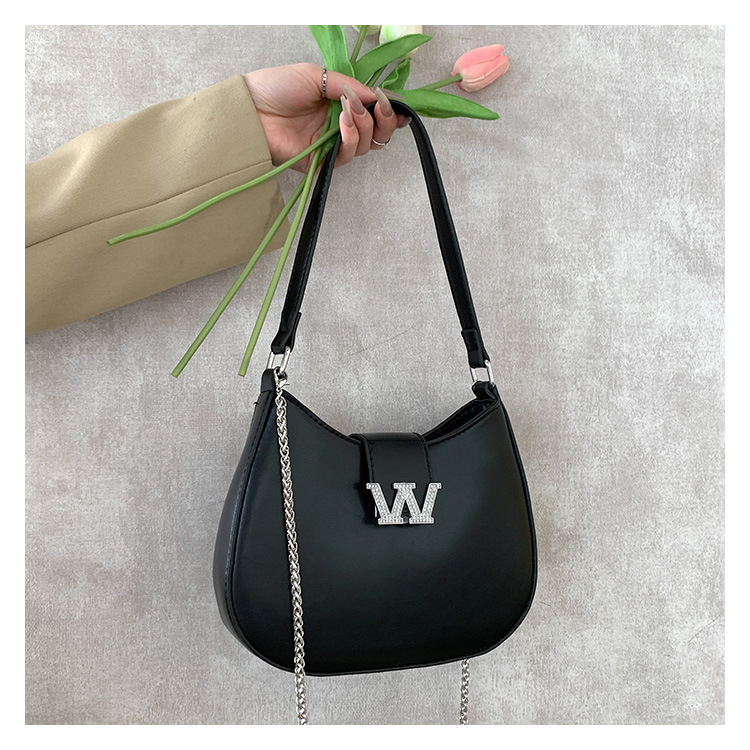 Factory Wholesale 2023 New Homeless Bag Women's Single Shoulder Messenger bag Crescent handbag rhinestone buckle armpit bag_voghion.com