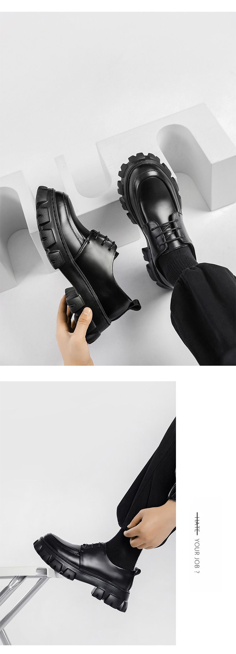Ins Koreanische Stil Straße männer low-top casual leder schuhe dicke sohle erhöhte Derby plateauschuhe Britischen formalen leder schuhe männer_voghion.com