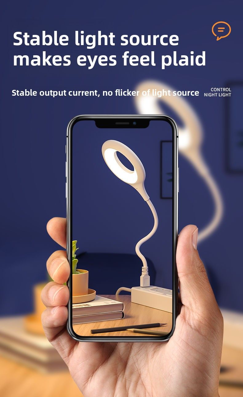 Soft Bedroom LED Voice-Controlled Sensor Bedside Artificial Voice Control Night Light Smart USB Plug-in Table Lamp_voghion.com