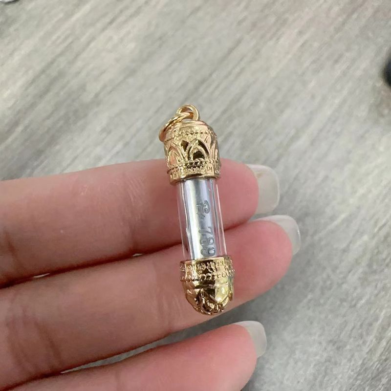 Buddha Thai Amulett Kubanisches Silber Glücksbringer Gold Pagodenröhre Halskette Modisches Hängeornament Vielseitiger Anhänger_voghion.com