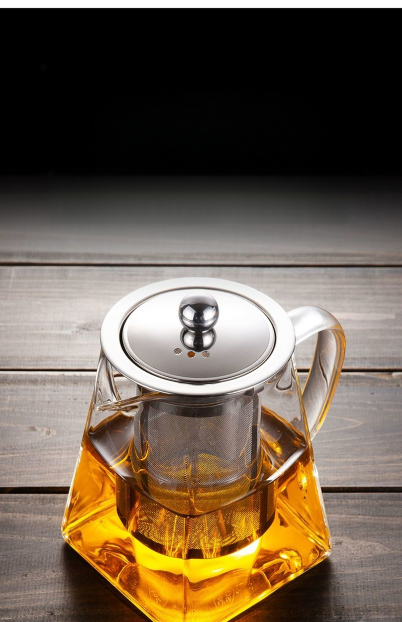 Teapot Household Filter Thickened Glass High Temperature Resistant Flower Pot Black Maker Kung Fu Tea Set_voghion.com