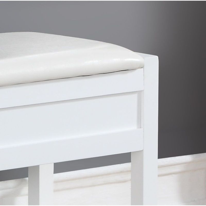 Rouen Seating Bench With Shoe Storage, White_voghion.com
