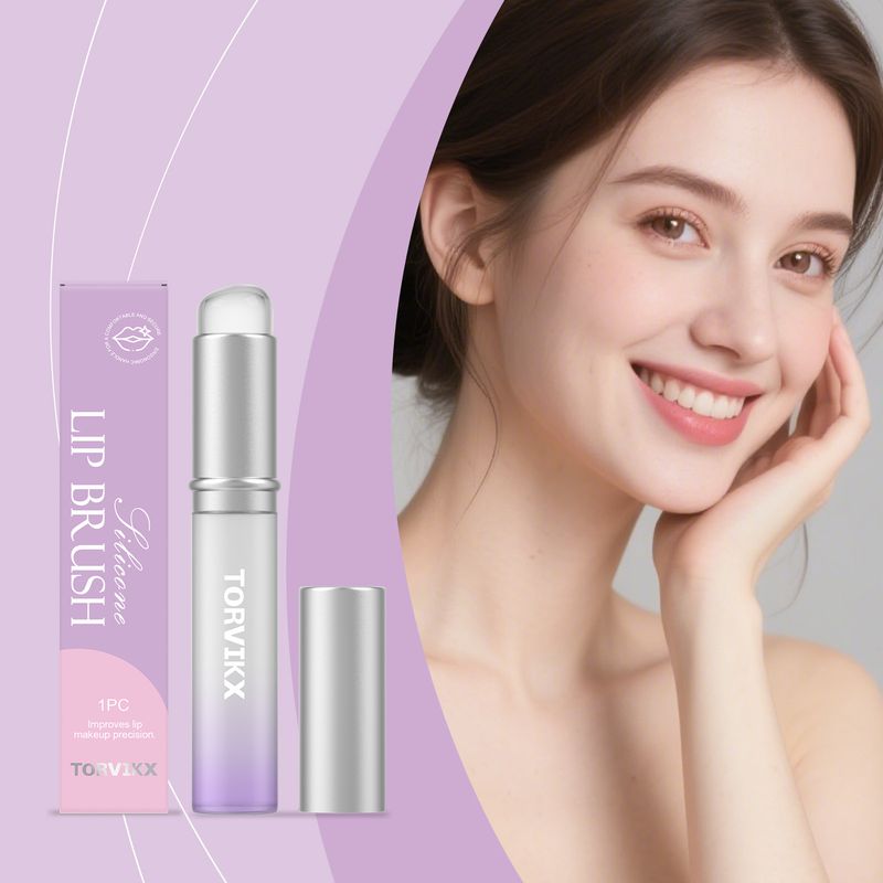 TORVIKX Gleichmäßiges Auftragen von Make-up, bequem, leicht zu reinigen, langlebig, praktischer Lippenpinsel aus Silikon_voghion.com