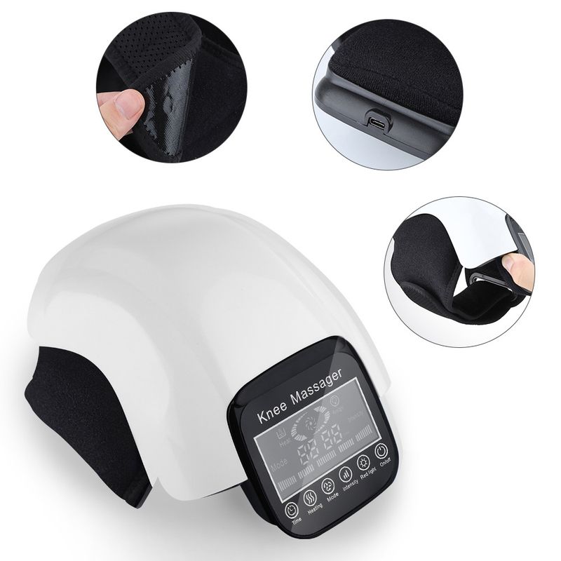 Knéimassager mat véier Geschwindegkeeten, Timing, Infrarout-Elektroheizung, Knéischoner, Drockmassage, Ellbogeknéischoner_voghion.com
