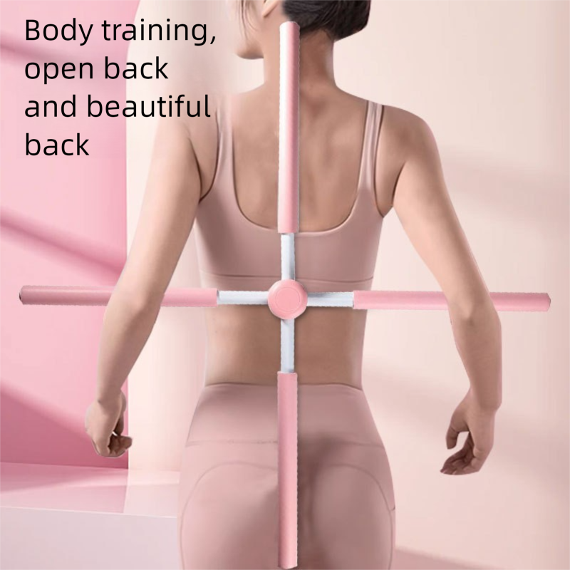 Artefacto de yoga con palo para abrir hombros y espalda, cruz jorobada, postura de pie para niños, entrenamiento para corregir la columna vertebral_voghion.com