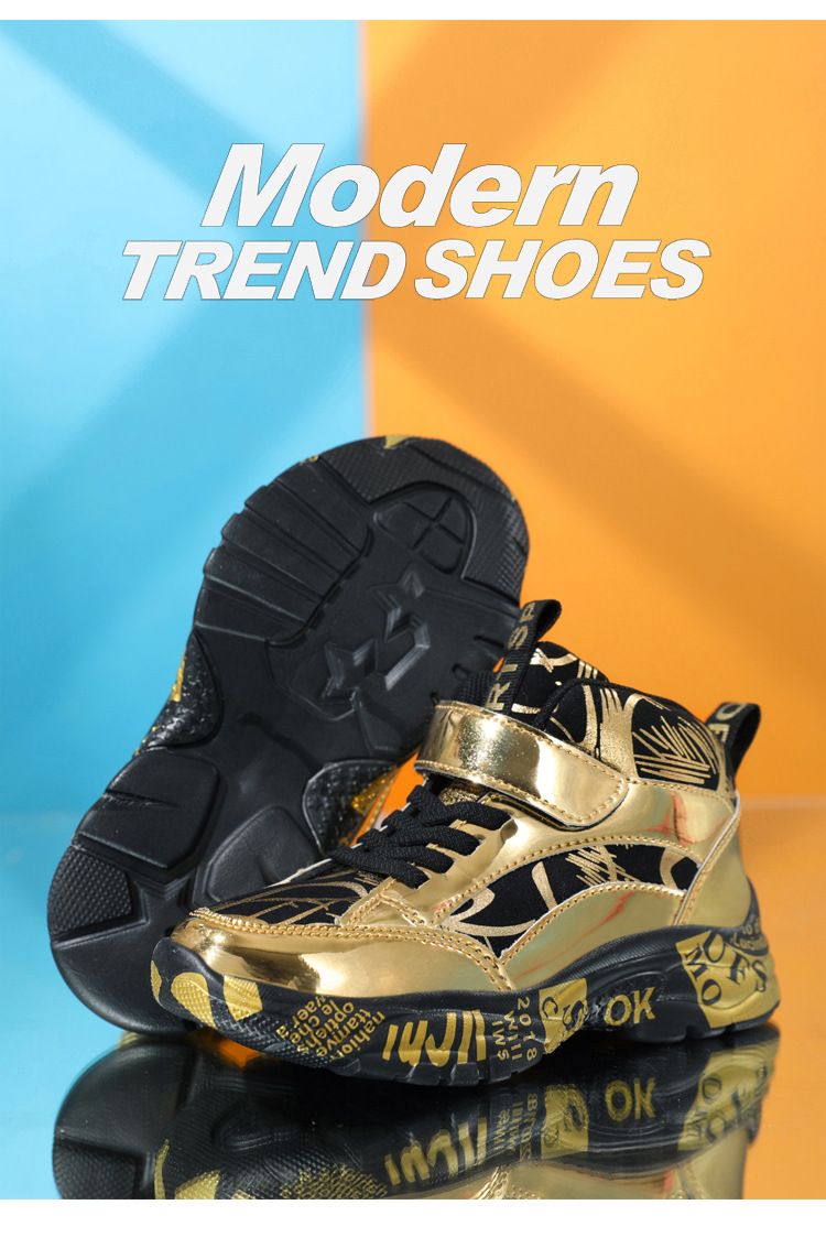 Kids' shoes Boys shoes boys high top sports shoes 6 12 years old autumn and winter new leather and cotton children's running shoes wear resistant_voghion.com
