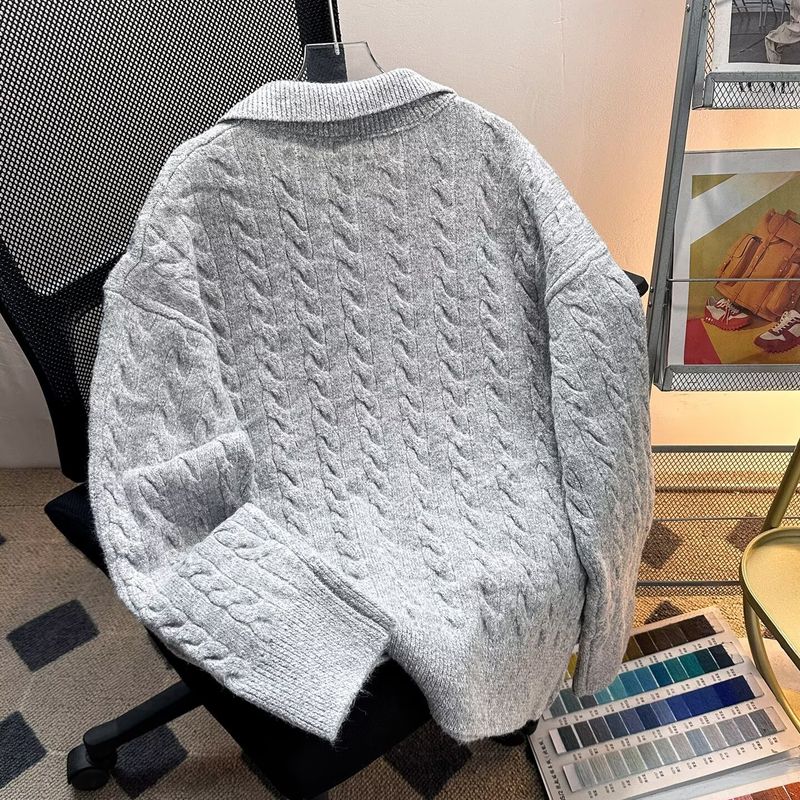 Herren-Pullover im koreanischen Stil mit Stehkragen – Oversized-Strickoberteil mit langen Ärmeln (Atmungsaktiv, Farbblock-Design, S-XXXL, Minimalistisch-lässig)_voghion.com