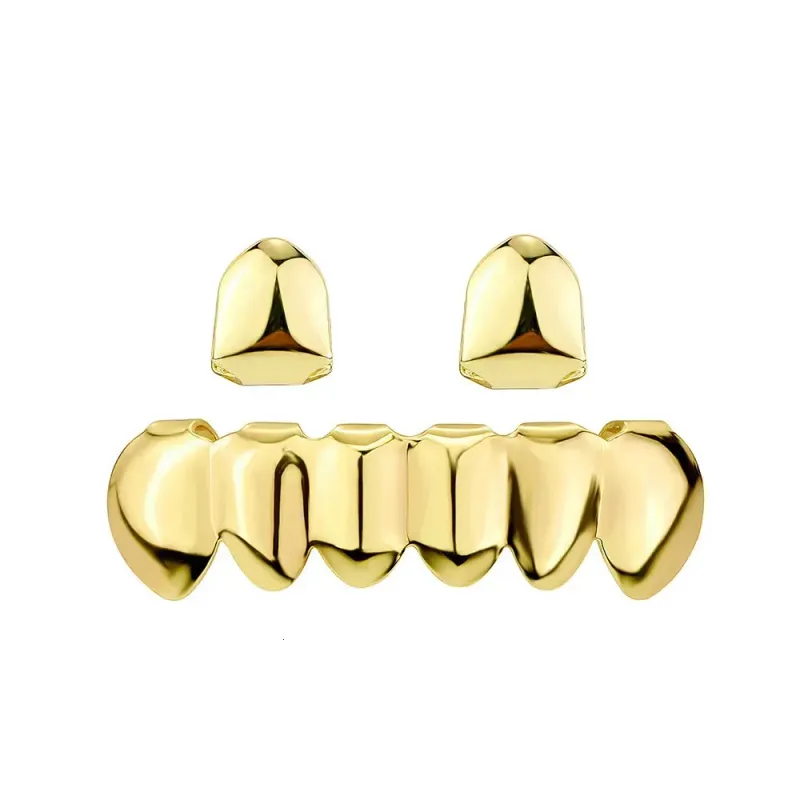 Rachelz Gold Silver DIY 26 Top Bottom Glossy Teeth Grilz Hip Hat Womens Jewelry Halloween Gift 241210_voghion.com
