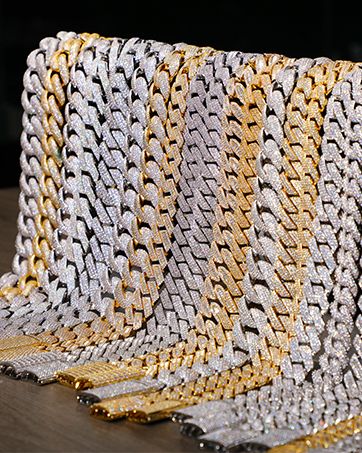 Colar Cubano Masculino Cravejado de Diamantes, Estilo Miami, Banhado a Ouro 18k, 10mm/12mm/14mm/20mm, Corrente Cravejada de Diamantes em Ouro/Prata, Joia de Luxo Hip Hop._voghion.com