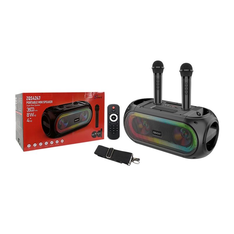 Sing-eZQS4247 Altoparlante portatile per karaoke Bluetooth con microfono Stereo KTV per esterni_voghion.com