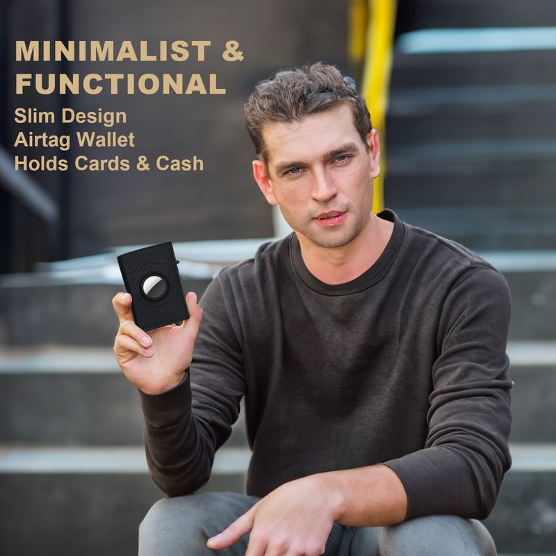 Men's Bags AirTag Wallet AirTag Wallet RFID Technology Credit Card Holder With Minimalist Men's Wallet_voghion.com