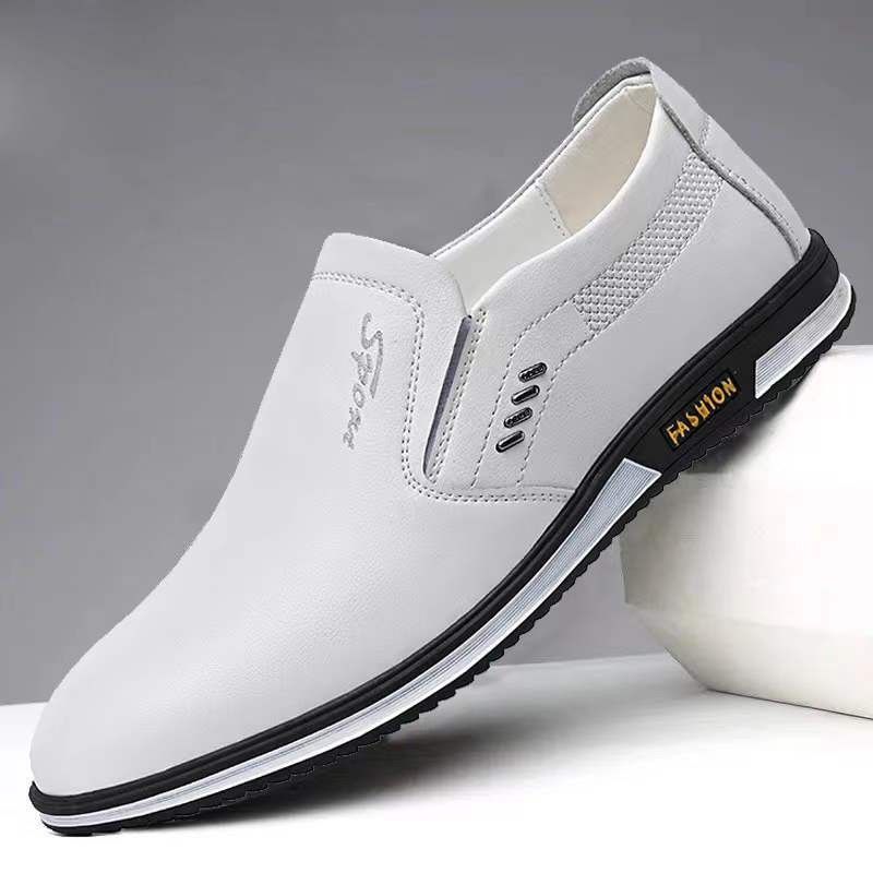 TerraStride Spring Spitzschuh Casual Business Leder Slip-On Lazy British Style Dad Schuhe Herren Loafer_voghion.com