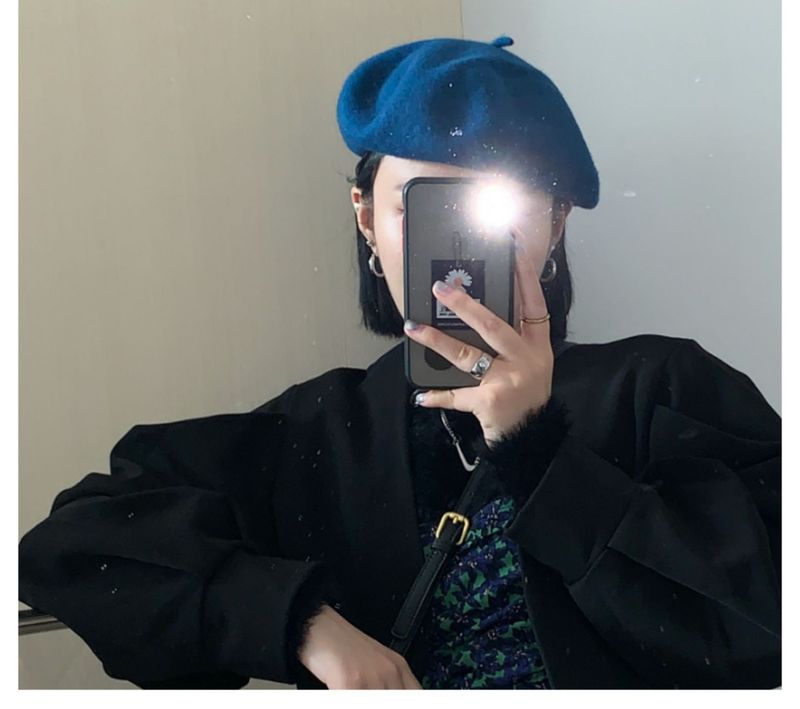 Beret Female British Vintage Autumn and Winter Japanese Wool Painter Hat_voghion.com