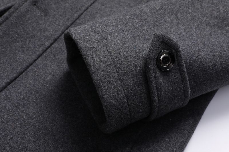 Men's Wool Blend Overcoat – Single-Breasted Long Coat With Belt (30% Wool, Winter-Ready, Business Casual) – Grey/Black/Camel/Navy/Coffee_voghion.com