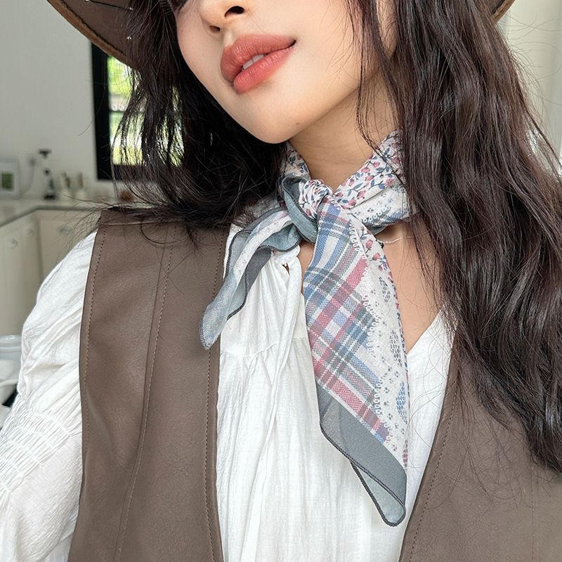 Square High-end Sense 2025 New Soft Art Deco Small For Tying Hair With Hairbands Scarves_voghion.com