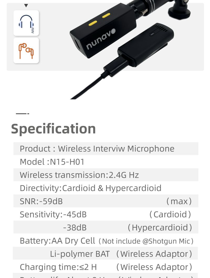 Wireless Handheld Condenser Shotgun Mic XLR Microphone Professional for streaming Video Broadcast Interview_voghion.com