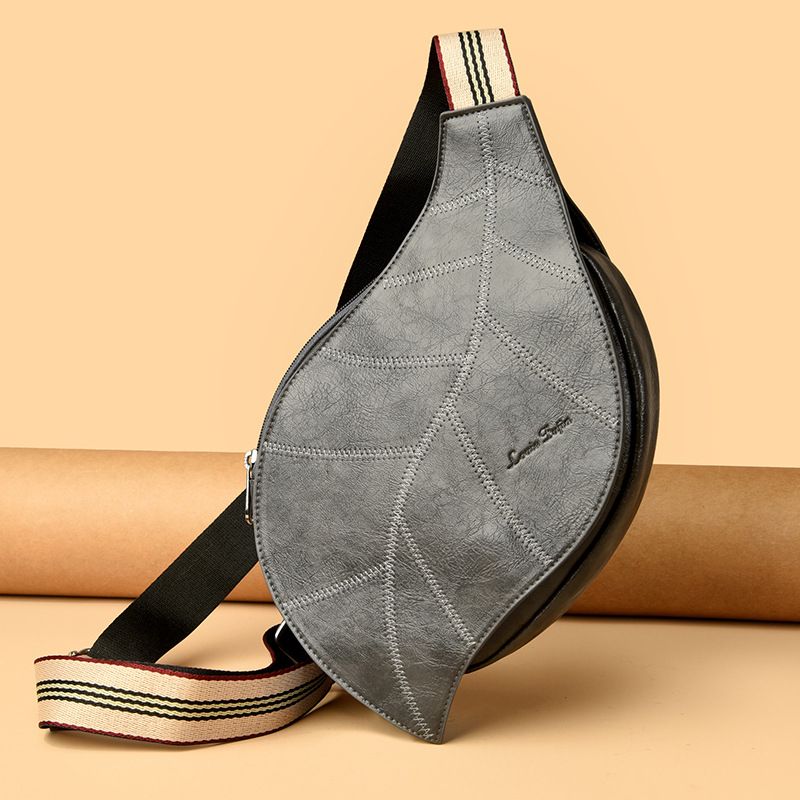Women's Waist Adjustable Wide Strap Versatile Hot-Selling Leaf Shape Crossbody Chest Bag_voghion.com