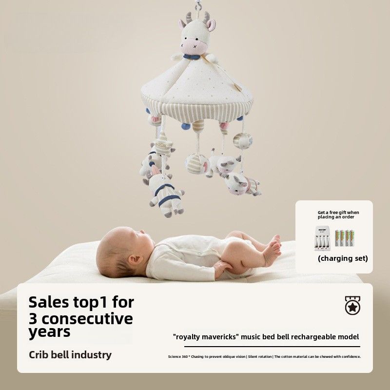 Cloche de lit pour bébé, musique de chevet, hochet rotatif, pendentif de lit, jouet pour nouveau-né, tissu suspendu_voghion.com