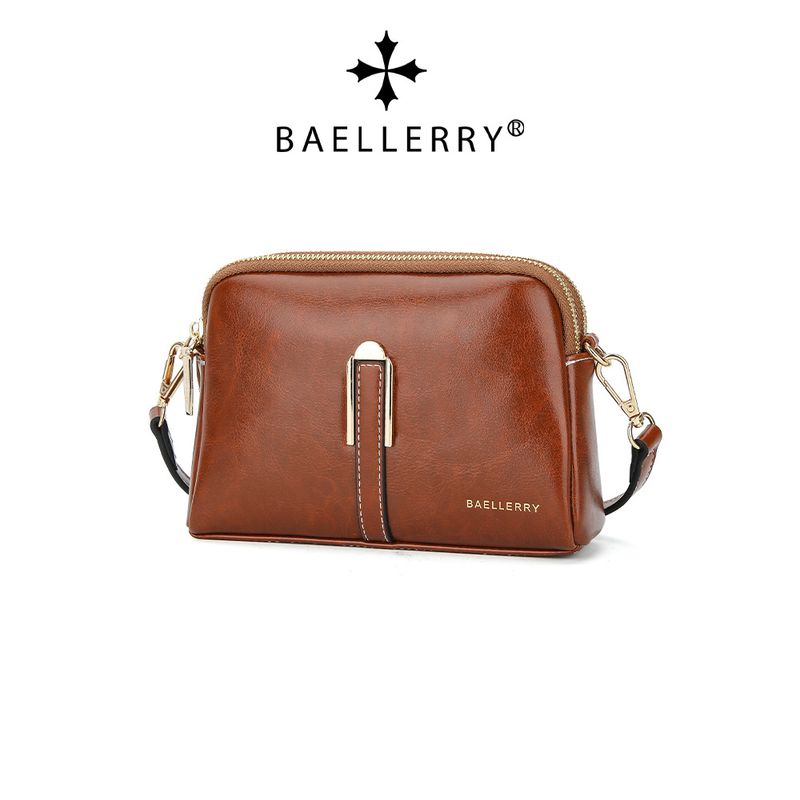 Women's New Fashion Oil Wax Leather Single Shoulder Crossbody Versatile Zipper Small Square Bag_voghion.com