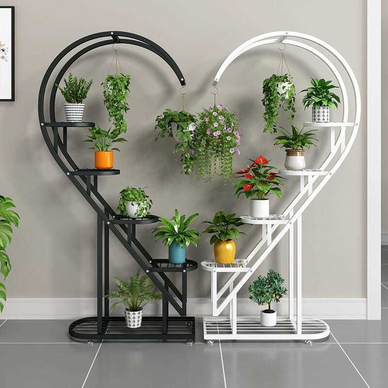 Grüner Rettich-Aufbewahrungsständer aus Eisen für den Außenbereich, für den Innenbereich, Wohnzimmer, bodenstehend, mehrschichtig, Balkon, Blumentopf zum Aufhängen_voghion.com